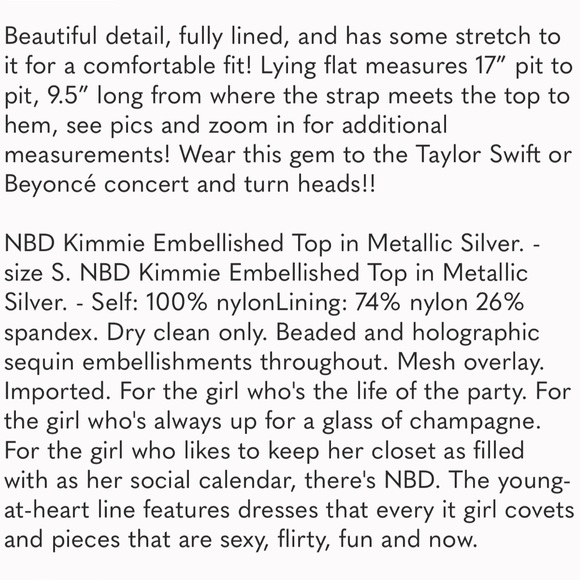 NBD Kimmie Embellished Top in Metallic Silver - Picture 16 of 16